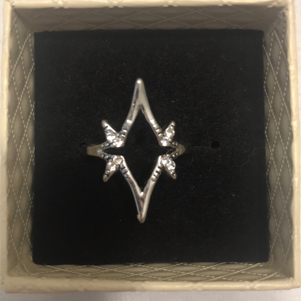 Bling! Bling! Silver Tone Ring, Size 7